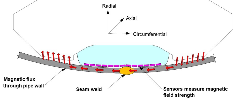 Cross-sectional schematic of the CMFL sensor